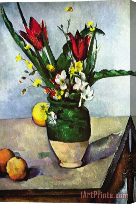 Paul Cezanne Still Life with Tulips And Apples Stretched Canvas Painting / Canvas Art