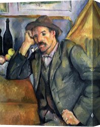Corkscrew, 1895 Canvas Prints - The Smoker 1895 by Paul Cezanne