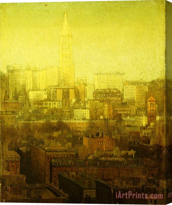 Paul Cornoyer New York Cityscape Stretched Canvas Print / Canvas Art