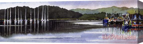 Paul Dene Marlor Boats Tarbert Kintyre Stretched Canvas Print / Canvas Art