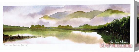 Paul Dene Marlor Mist on Derwent Water Stretched Canvas Print / Canvas Art