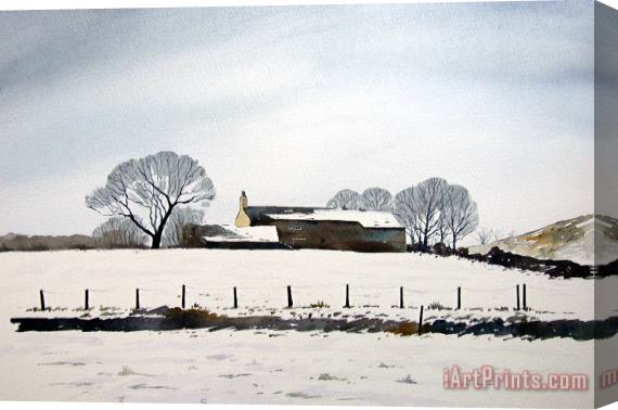 Paul Dene Marlor Snow Scene Barkisland Stretched Canvas Painting / Canvas Art