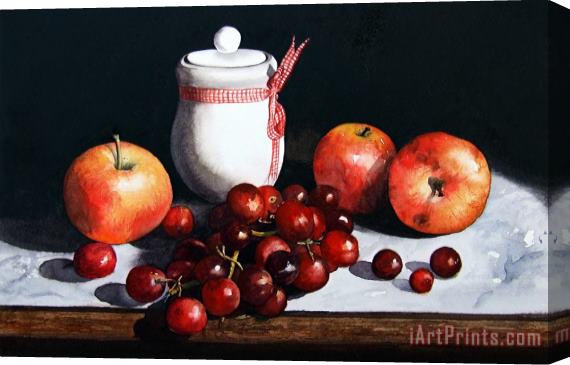 Paul Dene Marlor Still Life 'Preserve Pot and Fruit' Stretched Canvas Print / Canvas Art