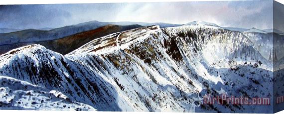 Paul Dene Marlor Striding Edge leading to Helvellin Sumit Stretched Canvas Print / Canvas Art