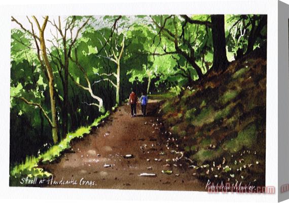 Paul Dene Marlor Stroll at Hardcastle Crags Stretched Canvas Print / Canvas Art