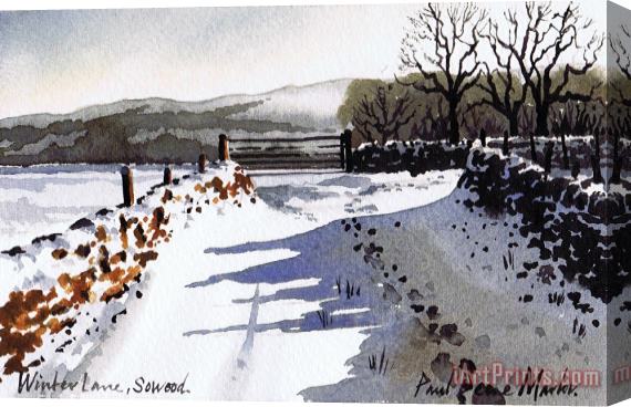 Paul Dene Marlor Winter Lane sowood Stretched Canvas Painting / Canvas Art