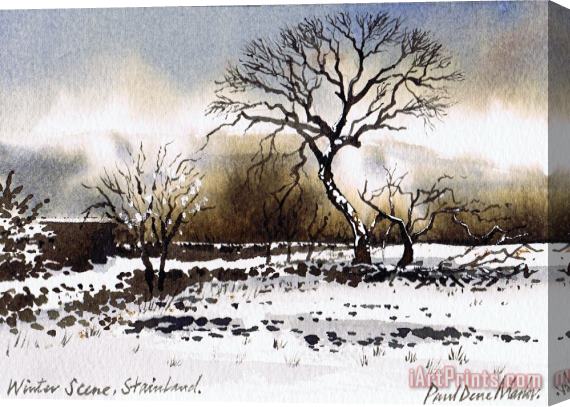 Paul Dene Marlor Winter Scene Stainland Stretched Canvas Print / Canvas Art