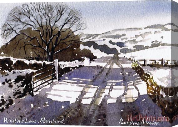 Paul Dene Marlor Winters Lane Stainland Stretched Canvas Painting / Canvas Art