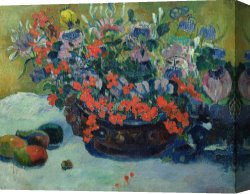 Bouquet De Fleurs Et L'esquisse D'une Statue, 1949 Canvas Prints - Bouquet of Flowers by Paul Gauguin