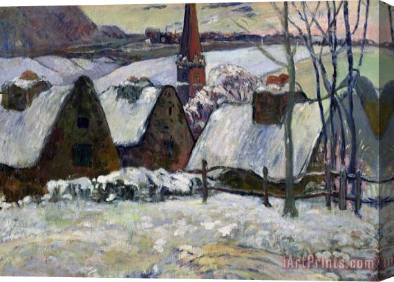 Paul Gauguin Breton village under snow Stretched Canvas Print / Canvas Art