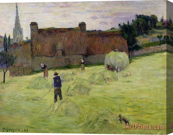 Paul Gauguin Haymaking in Brittany Stretched Canvas Print / Canvas Art