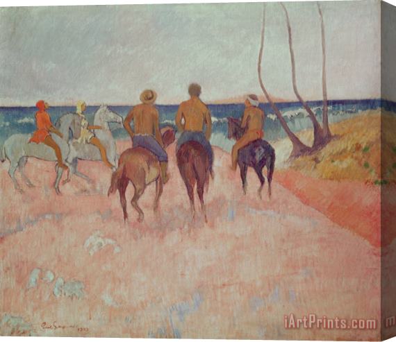 Paul Gauguin Horseman on the Beach Stretched Canvas Print / Canvas Art