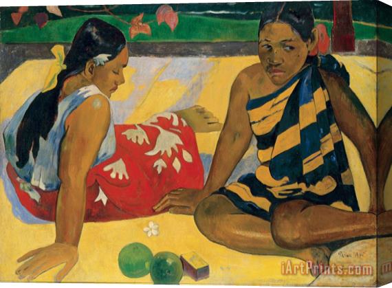 Paul Gauguin Parau Api. What News Stretched Canvas Painting / Canvas Art