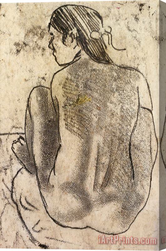 Paul Gauguin Seated Tahitian Nude From The Back Stretched Canvas Painting / Canvas Art