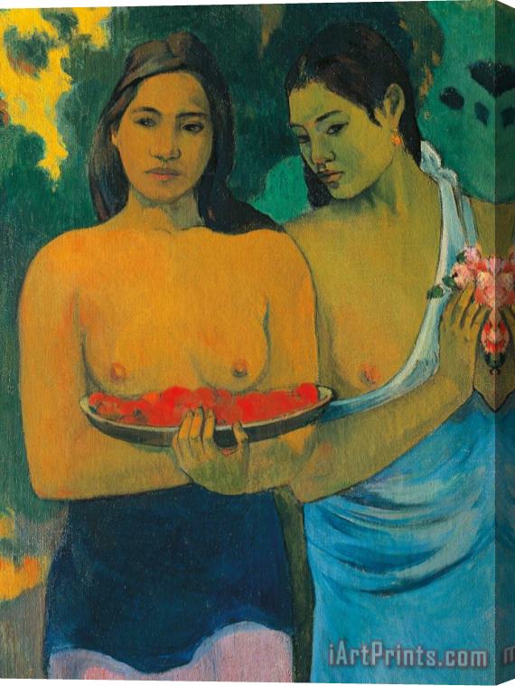 Paul Gauguin Tahiti Two Tahitian Women Stretched Canvas Painting / Canvas Art