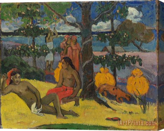 Paul Gauguin Tahitian Scene Stretched Canvas Print / Canvas Art