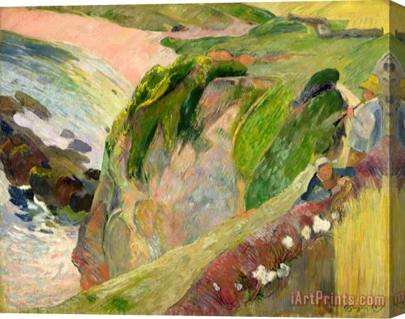 Paul Gauguin The Flageolet Player on the Cliff Stretched Canvas Print / Canvas Art