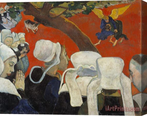Paul Gauguin Vision of The Sermon (jacob Wrestling with The Angel) Stretched Canvas Print / Canvas Art