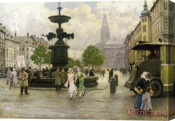 Paul Gustave Fischer Storkespringvand, Copenhagen Stretched Canvas Painting / Canvas Art