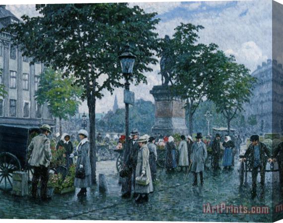 Paul Gustave Fischer The Flower Market Stretched Canvas Painting / Canvas Art