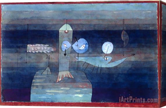 Paul Klee Good Place for Fish 1922 Stretched Canvas Painting / Canvas Art