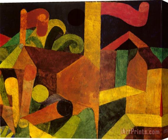 Paul Klee Landscape with Flags C 1915 Stretched Canvas Print / Canvas Art