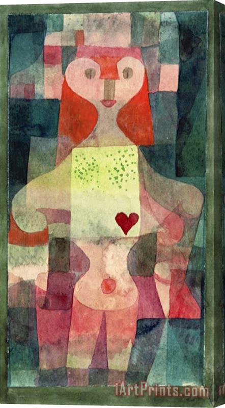 Paul Klee Queen of Hearts Herzdame 1922 Stretched Canvas Painting / Canvas Art