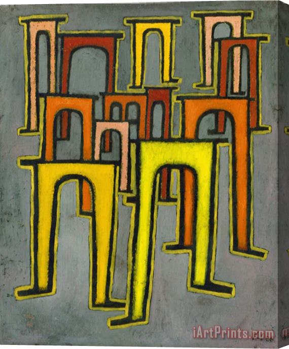 Paul Klee Revolution of The Viaduct 1937 Stretched Canvas Print / Canvas Art