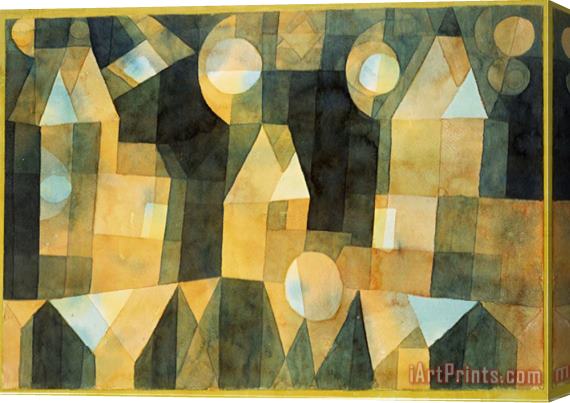 Paul Klee Three Houses And a Bridge Drei Hauser an Der Brucke Stretched Canvas Print / Canvas Art