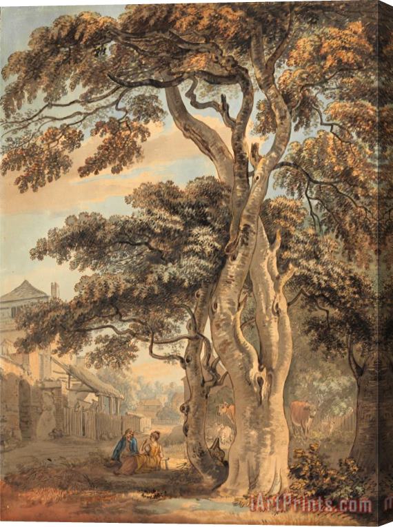 Paul Sandby Couple in a Farmyard Stretched Canvas Painting / Canvas Art