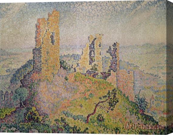Paul Signac Landscape with a Ruined Castle Stretched Canvas Print / Canvas Art