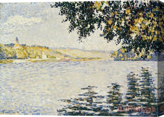 Paul Signac View of The Seine at Herblay Stretched Canvas Print / Canvas Art