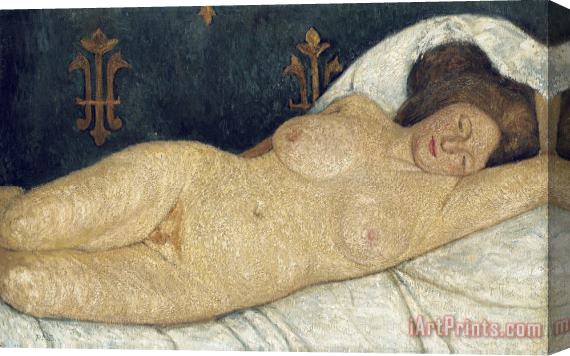Paula Modersohn-Becker Reclining female nude Stretched Canvas Painting / Canvas Art