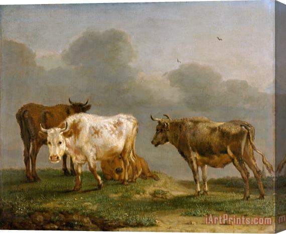 Paulus Potter Four Cows in a Meadow Stretched Canvas Painting / Canvas Art