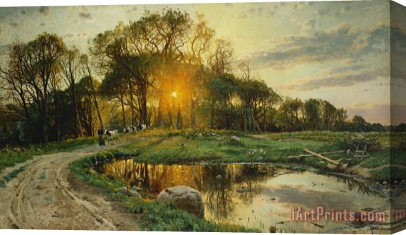 Peder Monsted The Return Home Stretched Canvas Print / Canvas Art