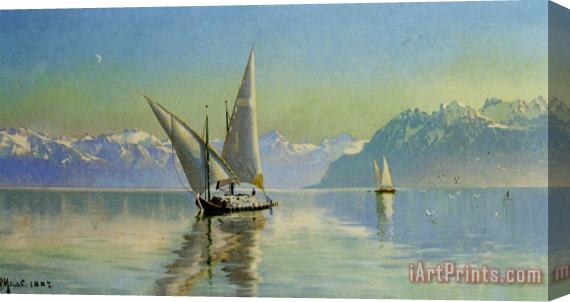 Peder Mork Monsted Udsigt Ved Geneve Soen, Schweiz Stretched Canvas Print / Canvas Art