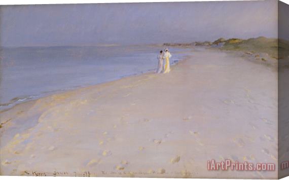 Peder Severin Kroyer Summer evening at the South Beach Stretched Canvas Print / Canvas Art
