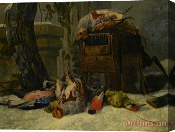 Peeter Boel Still Life with Dead Game And Songbirds in The Snow Stretched Canvas Print / Canvas Art