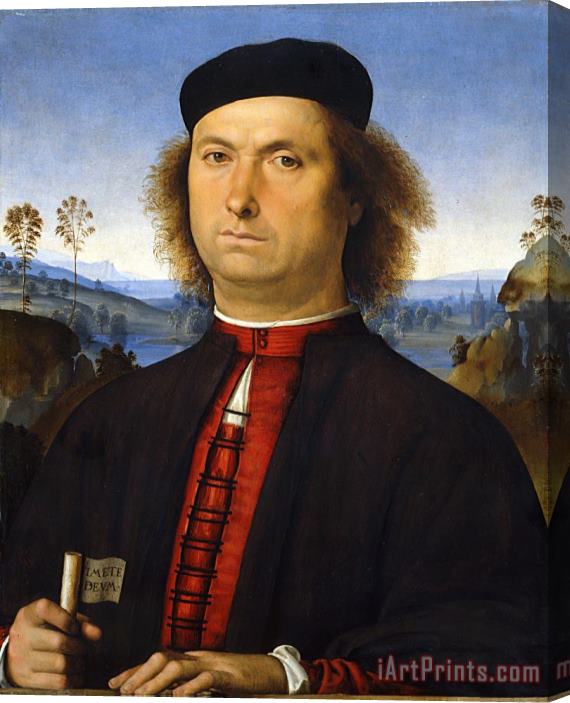 Perugino Portrait of Francesco Delle Opere Stretched Canvas Print / Canvas Art