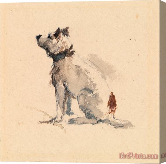 Peter de Wint A Terrier, Sitting Facing Left Stretched Canvas Print / Canvas Art
