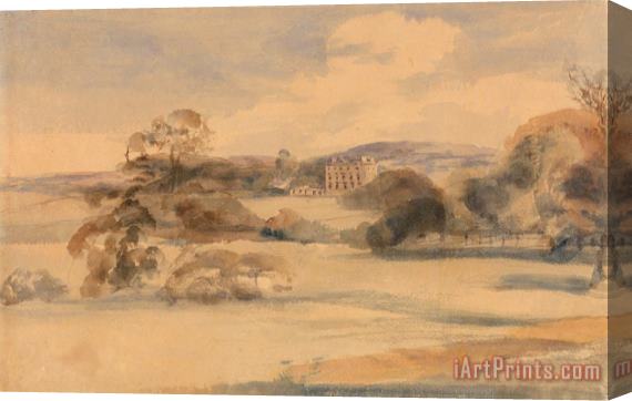 Peter de Wint Landscape with Country House Stretched Canvas Print / Canvas Art