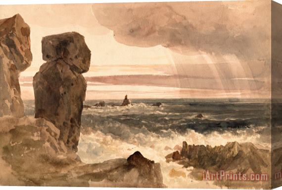 Peter de Wint Seascape with Rocks Lizard, Cornwall Stretched Canvas Print / Canvas Art