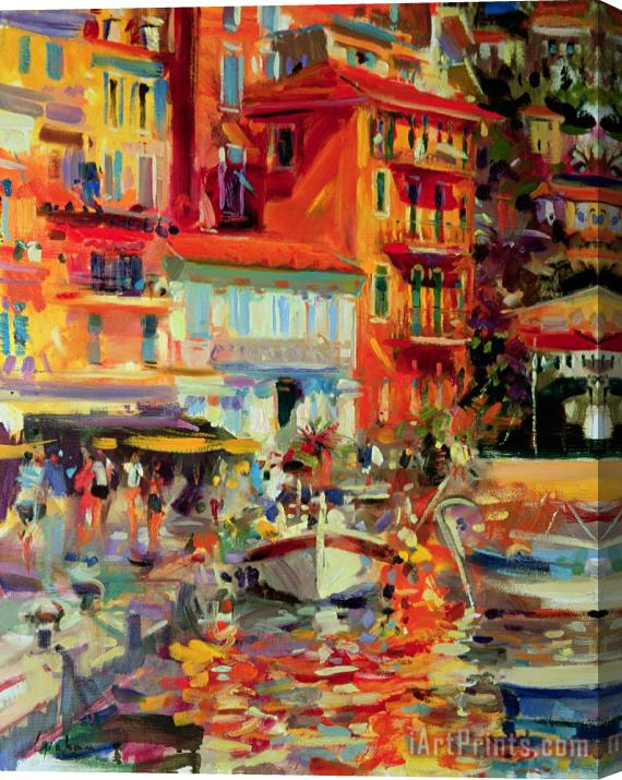 Peter Graham Reflections - Villefranche Stretched Canvas Print / Canvas Art