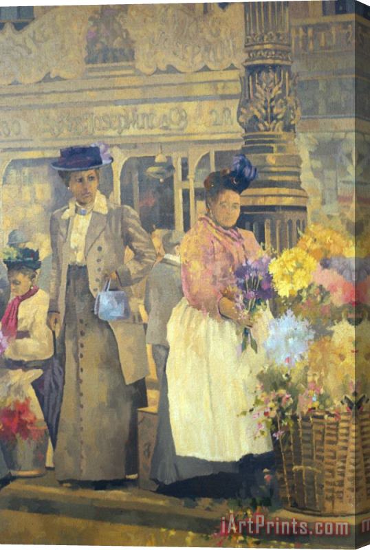 Peter Miller Flower Seller - London Stretched Canvas Painting / Canvas Art