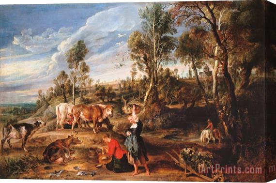 Peter Paul Rubens Milkmaids with Cattle in a Landscape, 'the Farm at Laken' Stretched Canvas Print / Canvas Art
