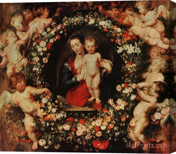 Peter Paul Rubens Virgin with a Garland of Flowers Stretched Canvas Painting / Canvas Art