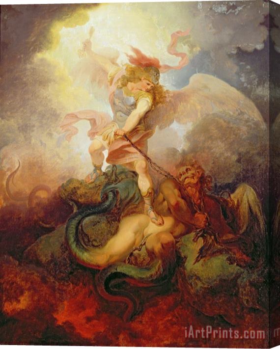 Philip James de Loutherbourg The Angel Binding Satan Stretched Canvas Print / Canvas Art