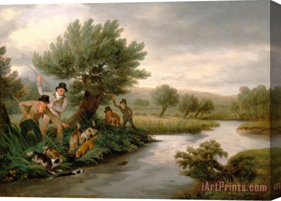 Philip Reinagle Spearing The Otter Stretched Canvas Print / Canvas Art