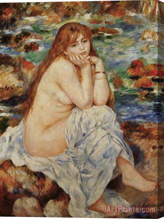Pierre Auguste Renoir Bather Seated on a Sand Bank Stretched Canvas Painting / Canvas Art