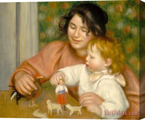 Pierre Auguste Renoir Child With Toys Gabrielle And The Artist's Son Jean Stretched Canvas Painting / Canvas Art